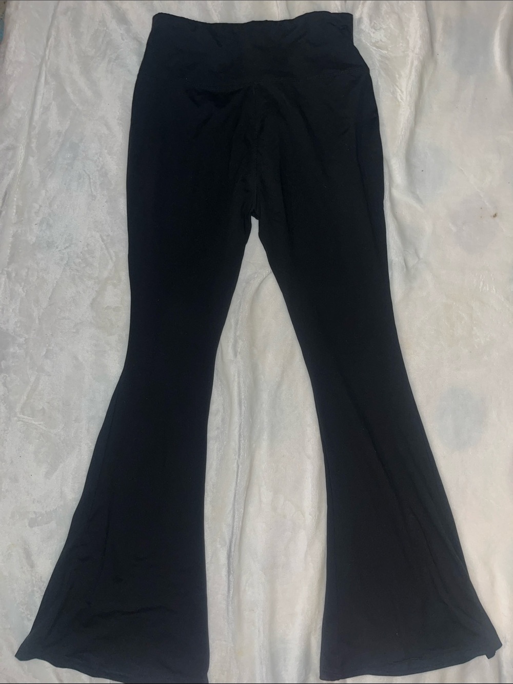 Women Black Flared Stretch Yoga Pants